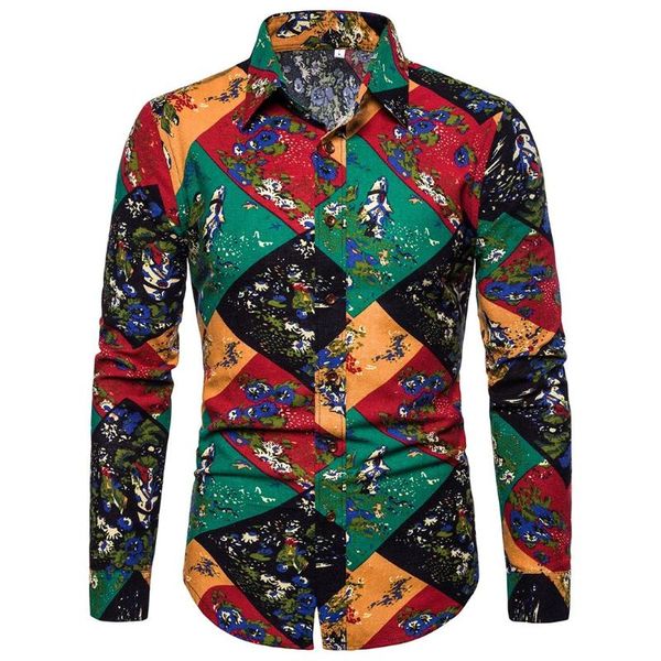 

hawaiian summer men shirts designer social breathable men blouse shirts long sleeve 2020 camisas masculina, White;black