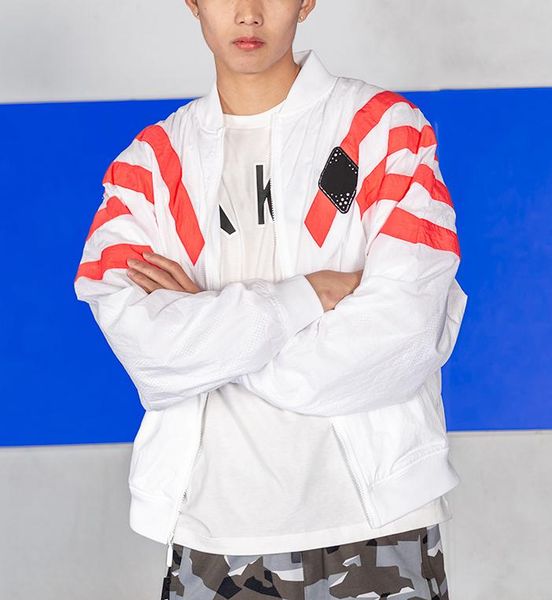 

oversized windbreaker designer jacket streetwear white black sweatershirt coat zipper hoodies thin sports outerwear batwing jardam b100028l, Black;brown