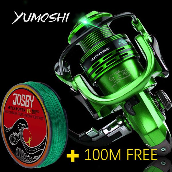 

new fishing coils 13 + 1bb 5.5: 1 full metal fish feeder mlinete spinning reels baitcasting reel sea rock bait fishing wheel