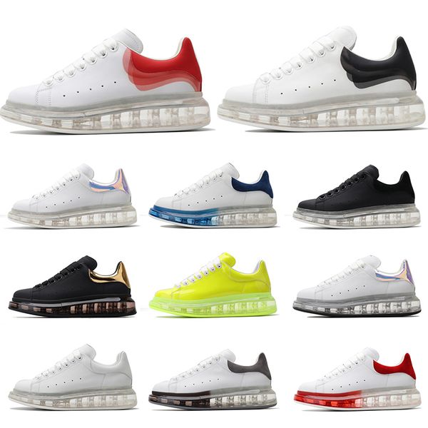 

designer shoes genuine leather sneaker luxury mens women fashion tripler étoile white leather platform shoes flat casual shoes, Black