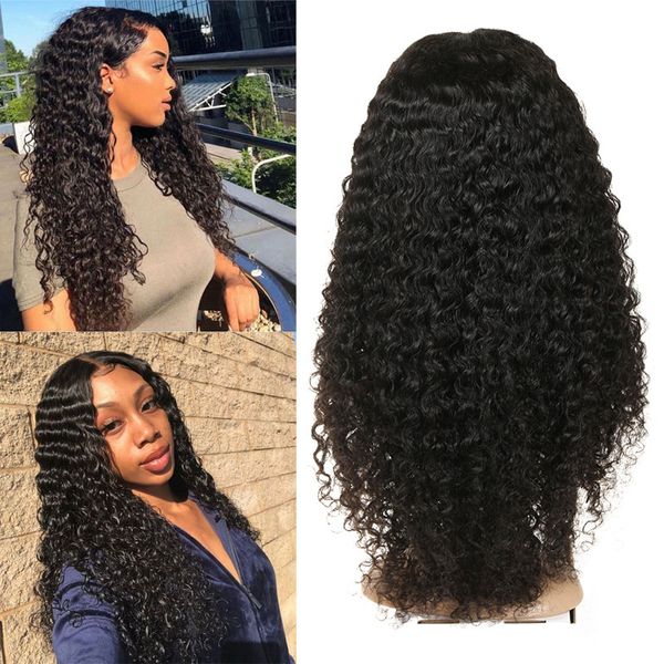

Full lace human hair wig jerry curly brazilian human hair wig for women black pre plucked