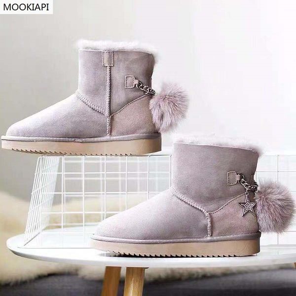 

the latest australian women's boots with short buckles in 2019, real sheepskin, natural wool, the highest quality shoes, free, Black