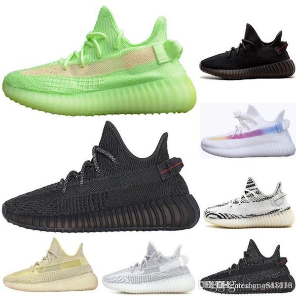 

black static reflective antlia clay true form hyperspace zebra glow in the dark kanye west men running shoes bred women designer sneakers