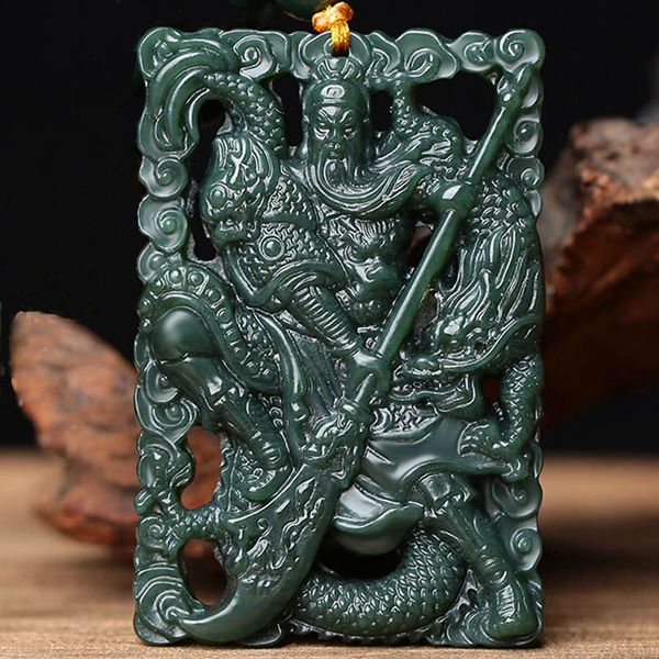 

xinjiang hetian sapphire pendant lucky amulet hollow carved crown jade necklace, Silver
