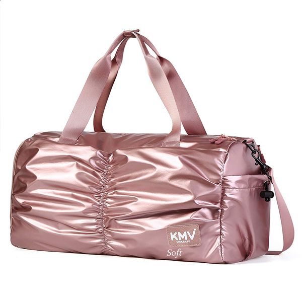 

gyms bag with shoes compartment mens/womens waterproof sport&travel duffel black and rose gold
