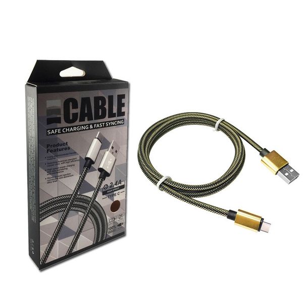 

2.4a nylon braided usb c fish net braided usb cable for samsung galaxy s10 s6 s7 edge s8