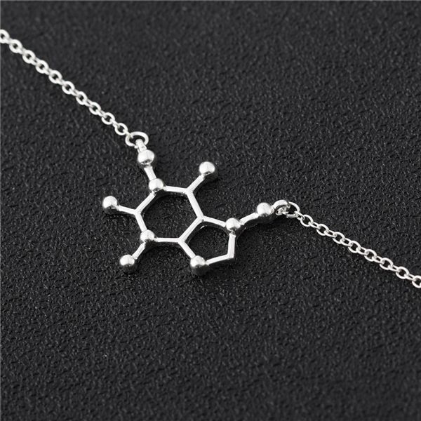 

30 hexagon coffee molecule chemical physics bio chain bracelet science structure care geometry polygon gene lucky woman mother men's fa, Black