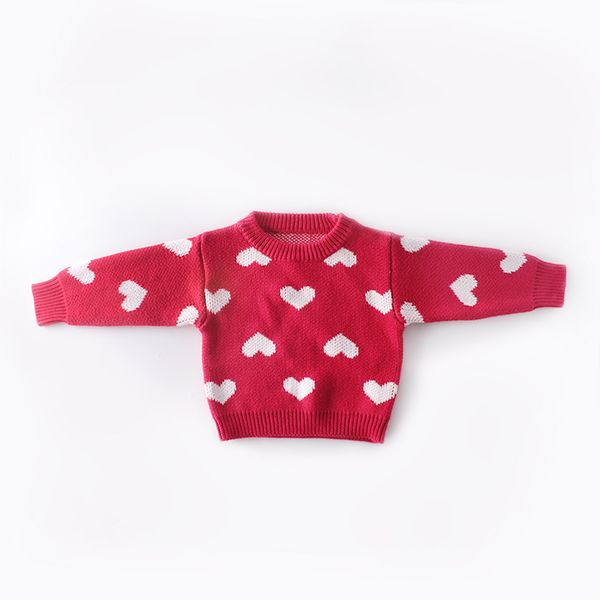 

baby girl clothes sweater for girls toddler sweaters for cotton knit autumn infant love-heart print toddler baby girl clothes, White