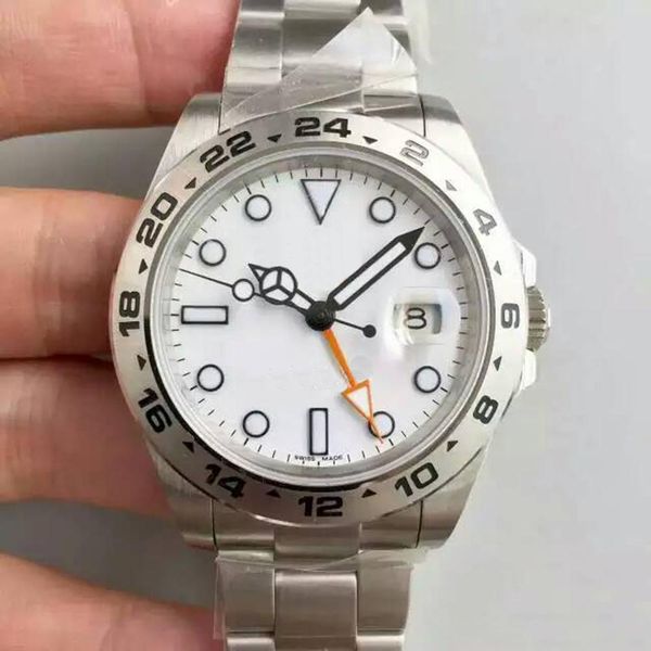 

2020 set new watch men automatic movement stainless steel white big dial 40mm mens sport watch wristwatch mens watches ing, Slivery;brown