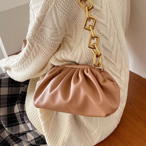 

новые дамы пельмени пакет простой конверт сумка роскошные цепи женщин плеча crossbody сумки бренд дизайнер сумки клатчи