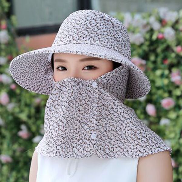 

women summer sun hats floral camouflage packable sun visor hat with big heads wide brim beach hat uv protection female cap, Blue;gray