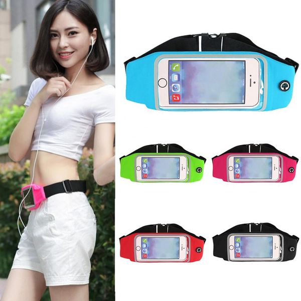 

women men waist bag sport waist bag screen touching waterproof running belt pouch mobile phone holder for phone 4-5.3 5.5 6