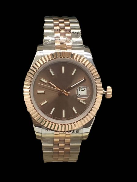 

sale 41mm datejust watches men mechanical automatic watch reloj business fashion steel clasp stainless steel mens watch, Slivery;brown