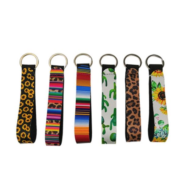 

2020 new neoprene wristlet keychain hand wrist lanyard keychain for girls women, Slivery;golden