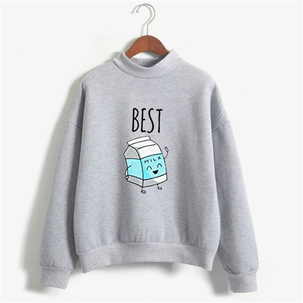 

friend long sleeve sweatshirt for women snacks tracksuit moletom ladies fleece bff pullover sister hoddy hoodies, Black