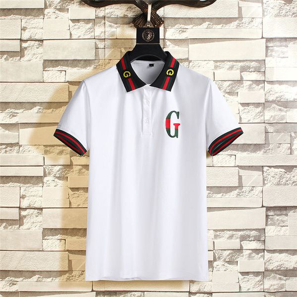 

spring luxury italy tee t-shirt designer polo shirts high street embroidery garter snakes little bee printing clothing mens brand polo shirt, White;black