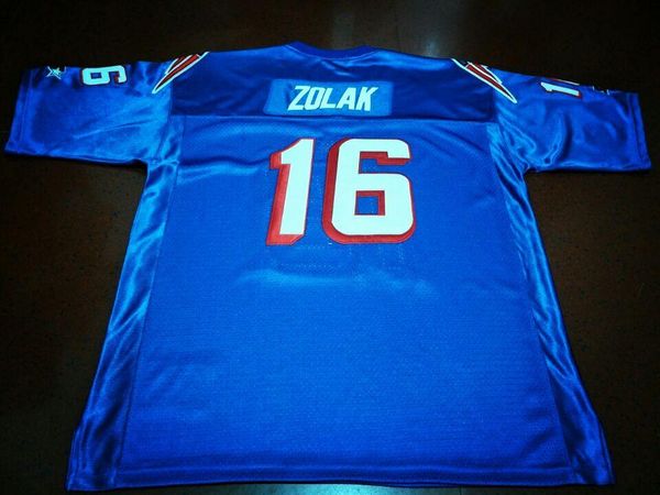 

men white blue scott zolak #16 1990 college jersey size s-xxxl or custom any name or number jersey, Red;gray