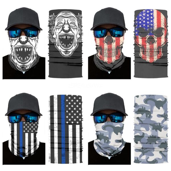 

magic hat fashion skull scarf face mask collars windproof sunscreen skull scarf multiple style outdoor seamless cycling #992#511, Blue;black
