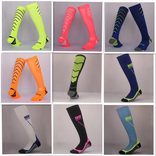 

men women cycling towel socks sport football soccer long socks over knee high sock basketball hockey jogging fitness long stock, Black