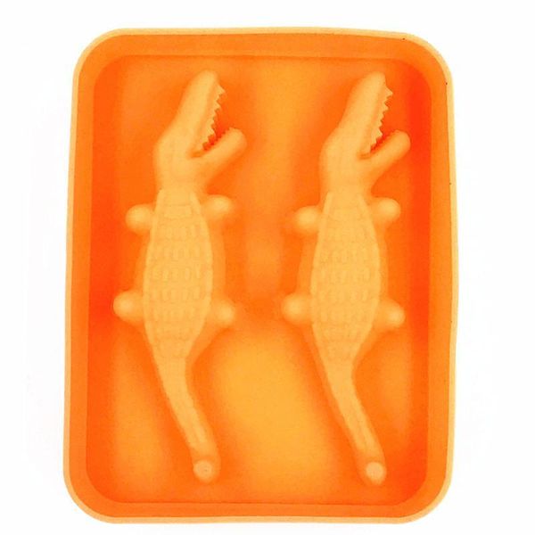 

double crocodile shape ice tray 3d cube halloween home bar silicone mold silicone trays chocolate mould with cover 5 color 17*13cm