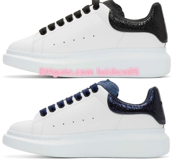 

designer men women sneaker casual shoes fashion smart platform trainers luminous fluorescent shoe snake back leather chaussures pour homme n, Black