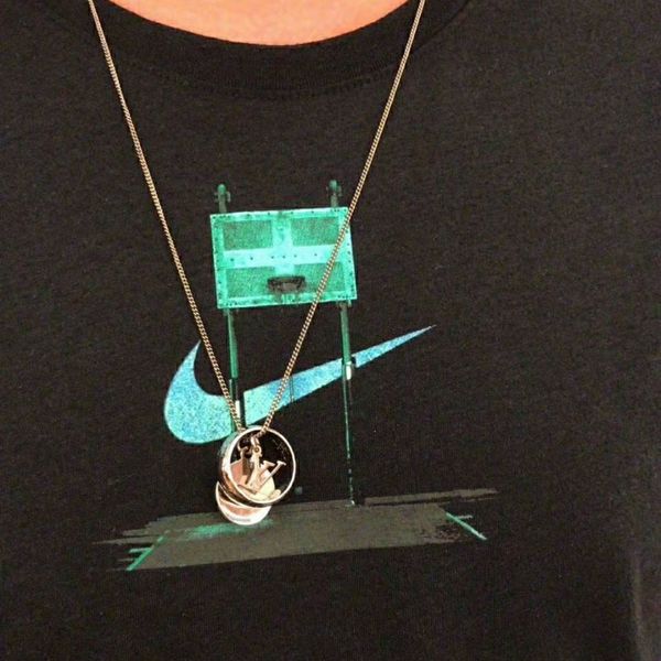 

luxury donkey ring necklace fashion men and women titanium steel elegant necklace detachable ring exquisite carving fashion all-match, Silver