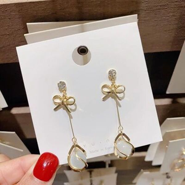 

2020 new fashion earrings with zircon elegant temperament tassel earrings hypoallergenic, Golden;silver