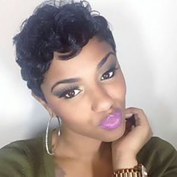 Short Black Wigs Water Wave Curly Wig Short Wig For Black