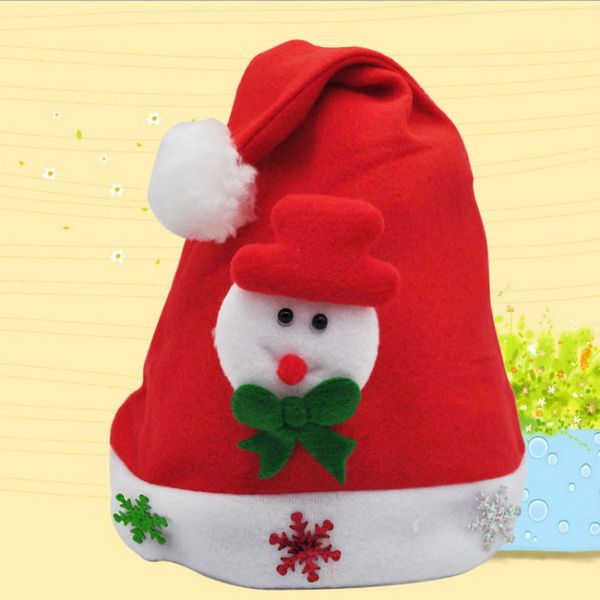 

christmas decoration, high-end applique classic baby christmas hat, children brushed cap, Yellow