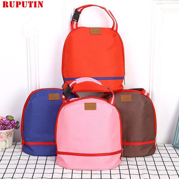

ruputin портативный cooler tote изолированный холст обед сумка высокого качества термическая lunch box хранение пикник bento для женщин дети, Blue;pink