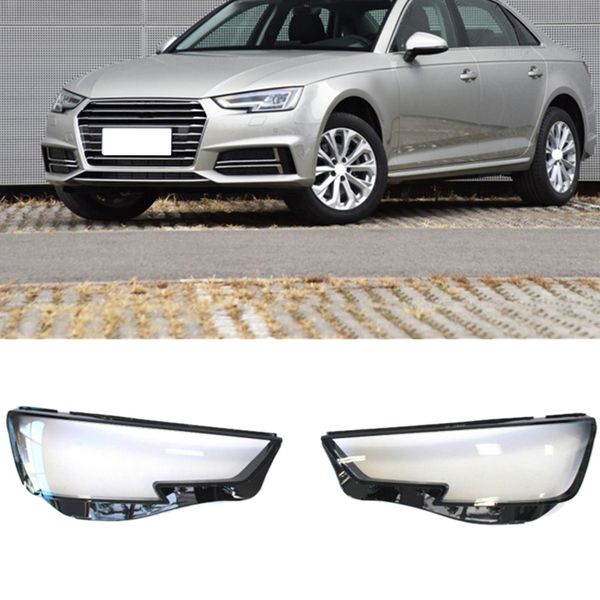 

2pcs car clear headlight lens cover replacement head light lamp cover for- a4 b9 2015-2018g