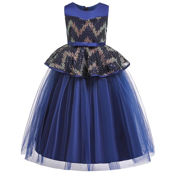 

goldenshield девушки вечернее платье пола -длине с красочными блестками детские шоу костюмы девушки театрализованного платья, White;red