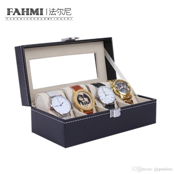 

FAHMI Original Charm 4 Watch Position Display Box Fashion Elegant Watch Perspective Display Box Protective Gift Box Factory