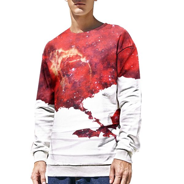 

fashion men's sweatshirt autumn winter sweatshirt with 3d printing and long sleeves male blouse mens clothing sudadera hombre, Black