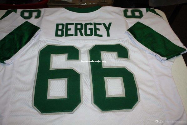 

retro #66 bergey custom mitchell & ness jersey white stitching men's football jerseys running, Black;blue