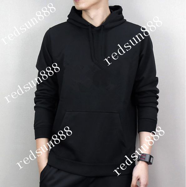 

high end brand men clothes 2019 designer cotton plus velvet hooded sweatshirts logo print long sleeve tshirt homme casual sweater new, Black