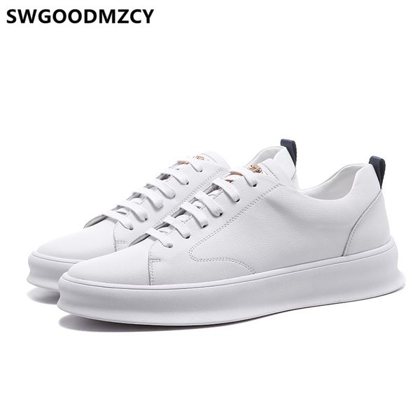 

white leather sneakers genuine leather men shoes fashion sneakers mens shoes men zapatillas hombre casual, Black