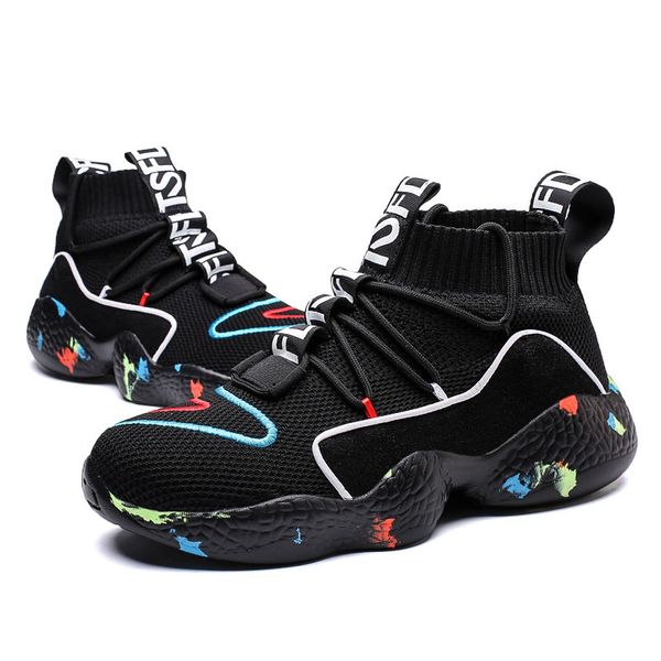 

мужчины повседневная обувь мода кроссовки женская обувь вулканизацию flyknit квартиры полуботинки унисекс тенис adulto большой мужчина для 4, Black