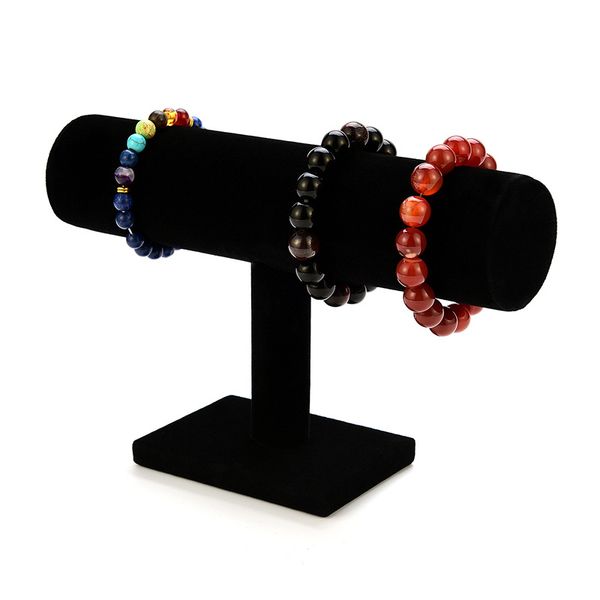 

portable velvet/pu leather bracelet bangle necklace display stand holder watch jewelry organizer, Pink;blue