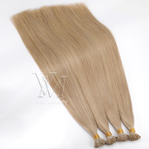 

vmae per strand fusion 18 to 30 natural 613 blond 1gram 100 strands straight pre bonded keratin fusion i tip human hair extensions, Black