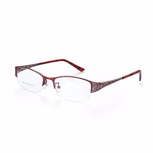 

metel titanium eyeglasses half rim optical frame prescription women spectacle reading myopia flower eye glasses purple 300782, Silver
