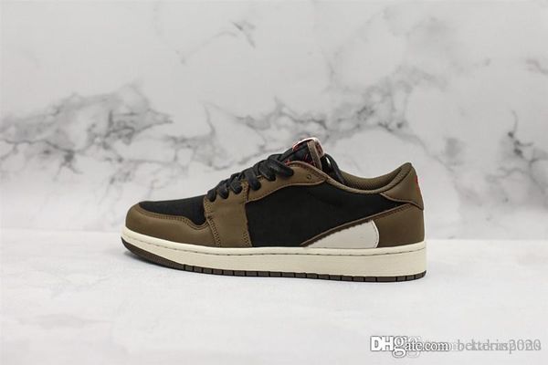 

2019 1 low og travis scotts cactus jack suede dark mocha ts sp 3m basketball shoes men 1s sneakers