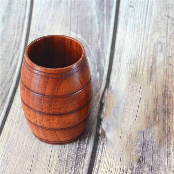 

new 10.5*6.5cm wood cup primitive handmade natural wooden mugs breakfast beer milk drinkware outdoor camping water bottle t2i5269