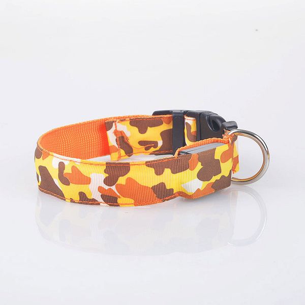 

pet lde collar glow in the dark dog night safety protection camouflage casual style collars coleira para cachorro#a