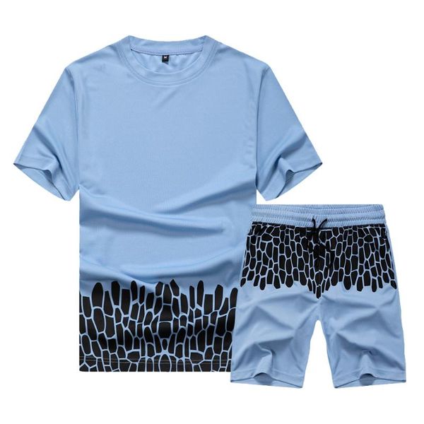 

men's tracksuit digital printing men sets men's t-shirts set sports suit casual fashion summer tracksuit men short sleeve, Gray