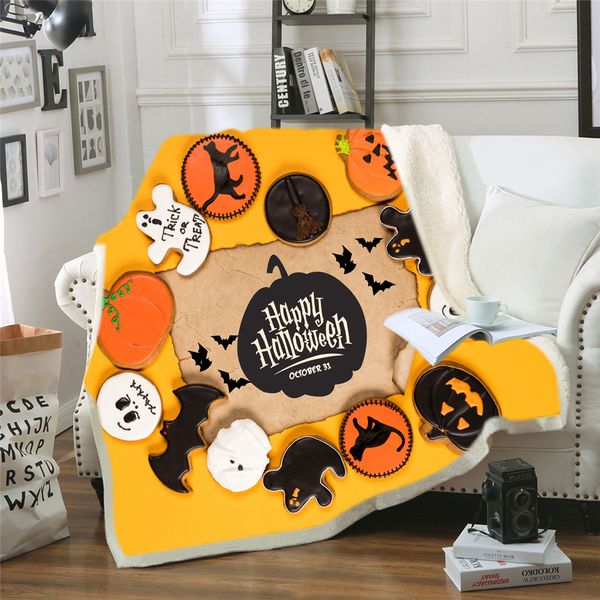 

dropship thicking blanket super soft nap blanket skull halloween beachtowel for children throws bedsheet travel