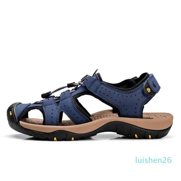 

new fashion summer leisure beach men shoes leather sandals the big yards men sandals size 39-45 l62, Black