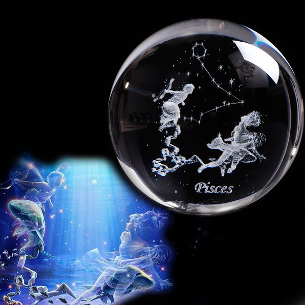 

fantastic glass 3d pisces ball home decoration zodiac gifts for friends on birthday party horoscope excellent presents at feast
