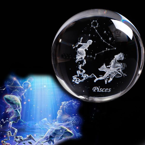 

fantastic glass 3d pisces ball home decoration zodiac gifts for friends on birthday party horoscope excellent presents at feast