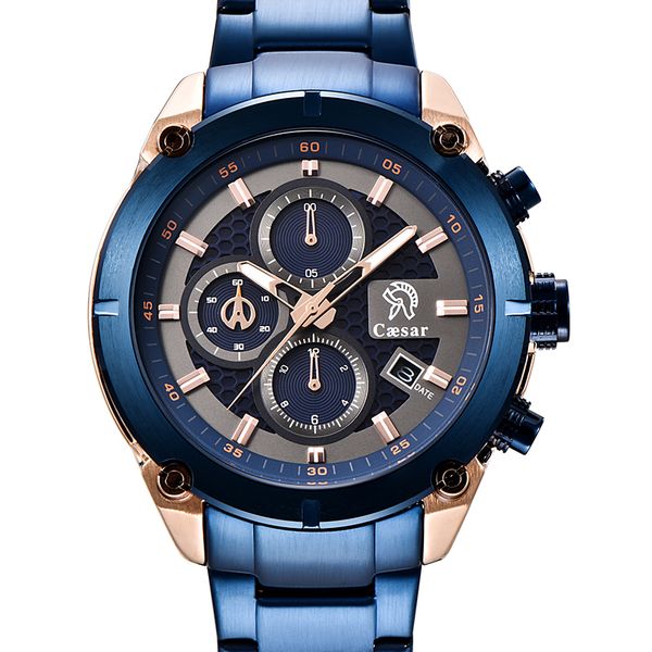 

luxury fashion full blue quartz movement chronograph waterproof sport mens watches sport wristwatch male watch men 2019 relogio, Slivery;brown
